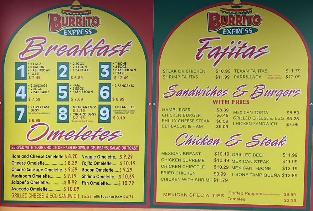 Burrito Express Pooler Menu image 1